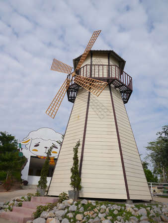 Windmill with sheepの写真素材