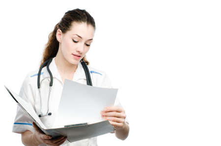young smiling doctor on the white background