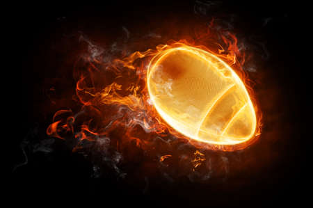 bright flamy symbol on the black backgroundの写真素材