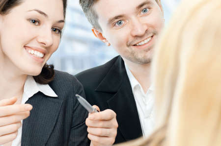 team of successful smiling young business peopleの写真素材