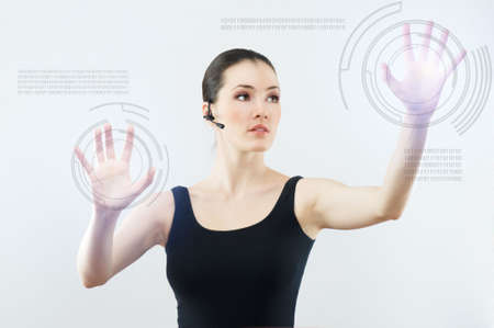 successful person making use of innovative technologiesの写真素材