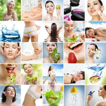 collage about healthy eating and healthcareの写真素材