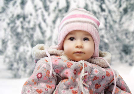 baby on the winter background