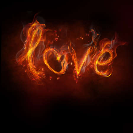 flame symbol on the black の写真素材