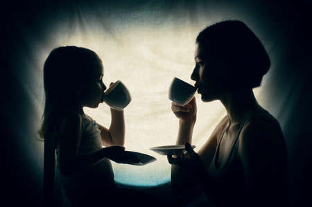 mother and daughter play togetherの写真素材