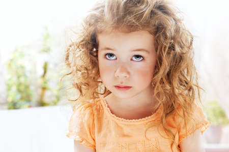 beautiful child is sadの写真素材