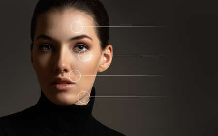 beauty woman on the dark backgroundの写真素材