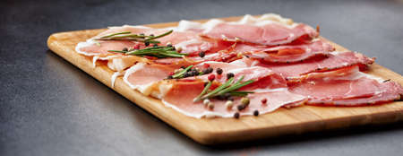 delicious bacon on a black background