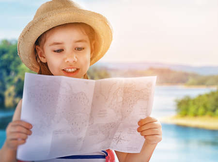 the little girl wants to travelの写真素材