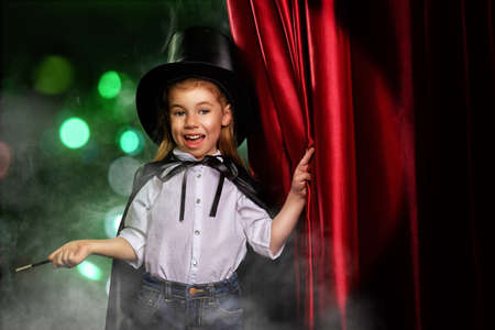 the little magician does tricksの写真素材