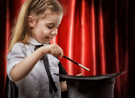 the little magician does tricksの写真素材