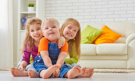 happy friends having fun togetherの写真素材