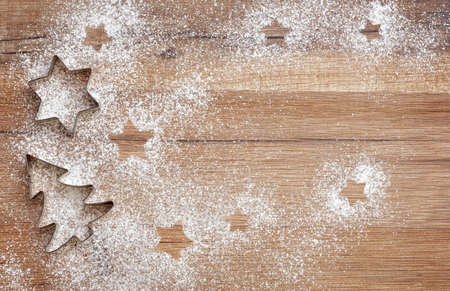 Creative winter time baking backgroundの写真素材