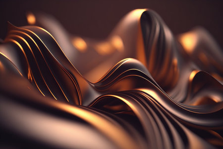 Abstract luminous waves close-up. Generative AIの素材