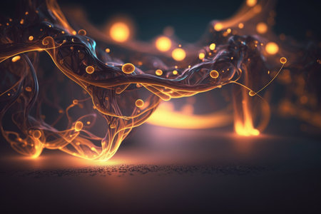 luminous abstract neural networks. Generative AIの素材