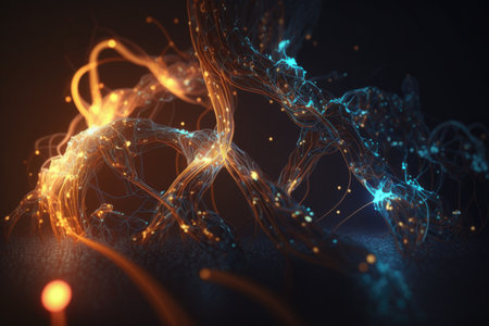 luminous abstract neural networks. Generative AIの素材