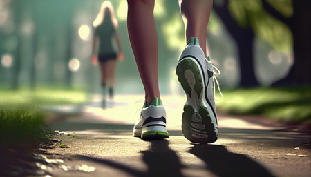 Athletic girl is running. Generative AIの素材