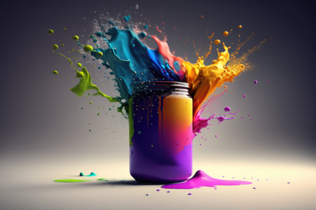 A can of paint on a dark background. Generative AIの素材