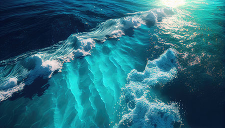 Top view of the ocean and waves. Generative AIの素材