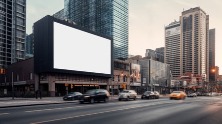 Empty billboard on the building.
Blank mock-up of an outdoor info banner. Generative AIの素材