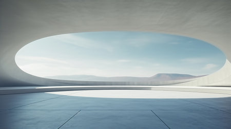 Futuristic architecture of geometric shapes. Generative AIの素材