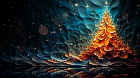 Colorful christmas tree. Abstract background. Generative AIの素材