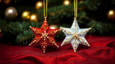 Merry Christmas and Happy Holidays. handmade christmas tree decoration. Generative AIの素材