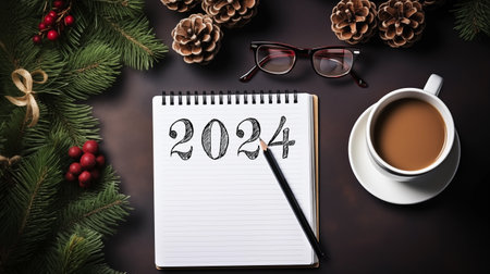 Notepad for writing down new goals. Generative AIの素材