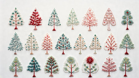 Merry Christmas and Happy Holidays. Christmas hand embroidery. Generative AIの素材