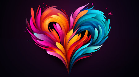 Abstract symbol of the heart. The concept of love and Valentine's Day. Generative AI.の素材