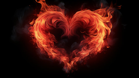 Abstract symbol of the heart. The concept of love and Valentine's Day. Generative AI.の素材