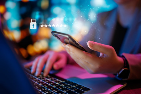 Lock the phone with a password for mobile cybersecurity or a password to confirm login in the online...