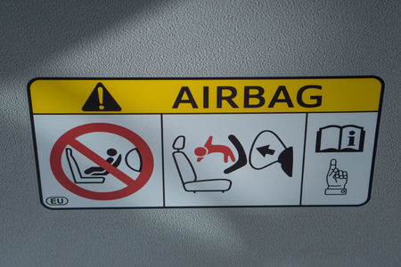 Air bag sticker label in carのeditorial素材