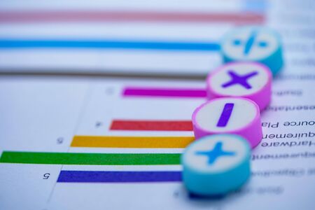 Math Symbols Charts Graphs spreadsheet. Finance Banking Account, Statistics, Investment Analytic...