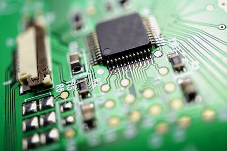 E-waste electronic, computer circuit cpu chip mainboard core processor electronics device : concept...