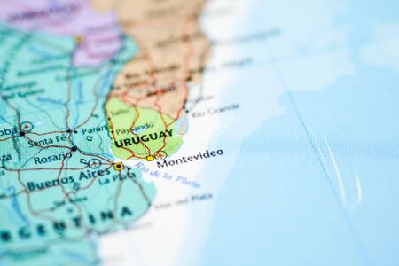 Map of South America, Uruguay
