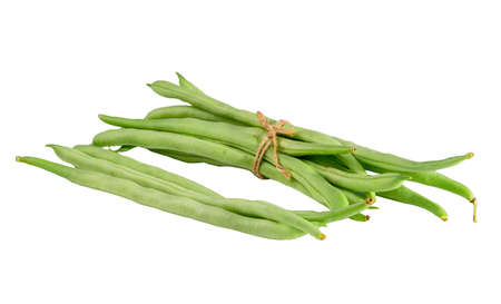 green beans isolated on white background with clipping path.の写真素材