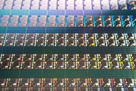 Silicon wafer for manufacturing semiconductor of integrated circuit.