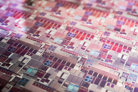 Silicon wafer for manufacturing semiconductor of integrated circuit.の写真素材