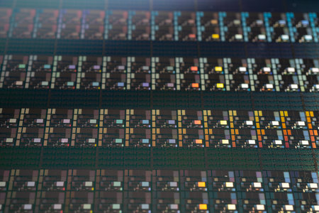 Silicon wafer for manufacturing semiconductor of integrated circuit.の写真素材