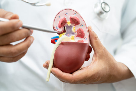 Kidney disease, Chronic kidney disease ckd, Doctor hold model to study and treat in hospital.