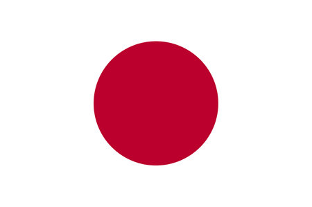 Japan flag, official national symbol in world globe map, vector illustration.のイラスト素材