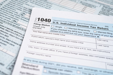 Tax Return form 1040, U.S. Individual Income in business.の写真素材