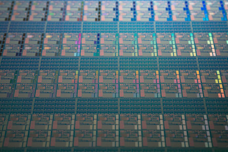 Silicon wafer for manufacturing semiconductor of integrated circuit.の写真素材
