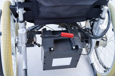 Battery of electric wheelchair for patient or people with disability people.の写真素材