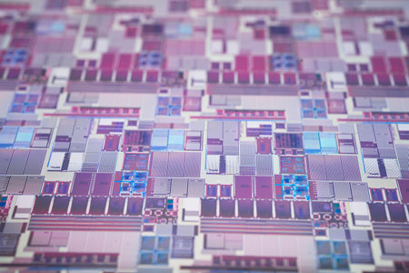 Silicon wafer for manufacturing semiconductor of integrated circuit.の写真素材