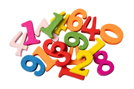 Math number colorful on white background, education study mathematics learning teach concept.