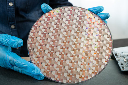 Silicon wafer for manufacturing semiconductor of integrated circuit.