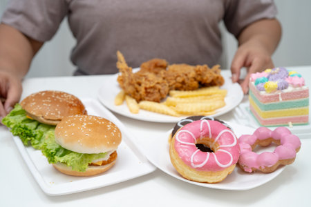 Junk food no good health eating for diet.の写真素材