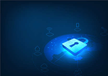 Internet Security design. vector illustration concepts for data protection and internet security.のイラスト素材